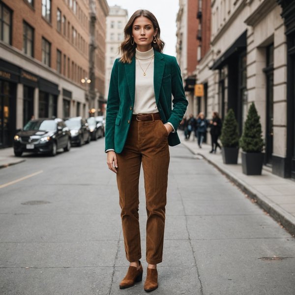 Comment porter des pantalons en velours côtelé pour des looks de bureau tendance?